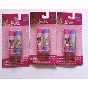 Barbie 2 Pack Lip Balms Cotton Candy & Grape Lot Of 3 Girls
